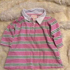 Hartstrings Pink and Green Striped Polo